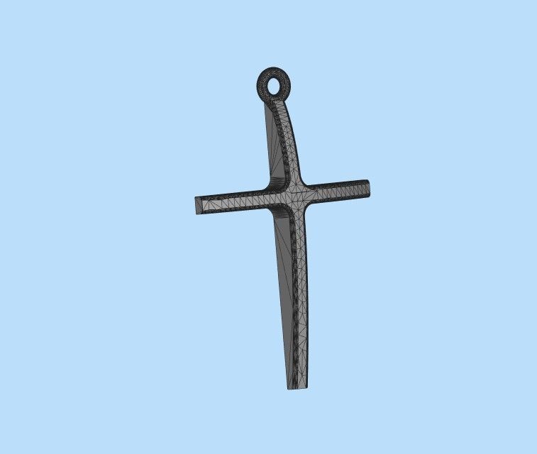 Cross pendant 3dm stl CAD 3D print model_19