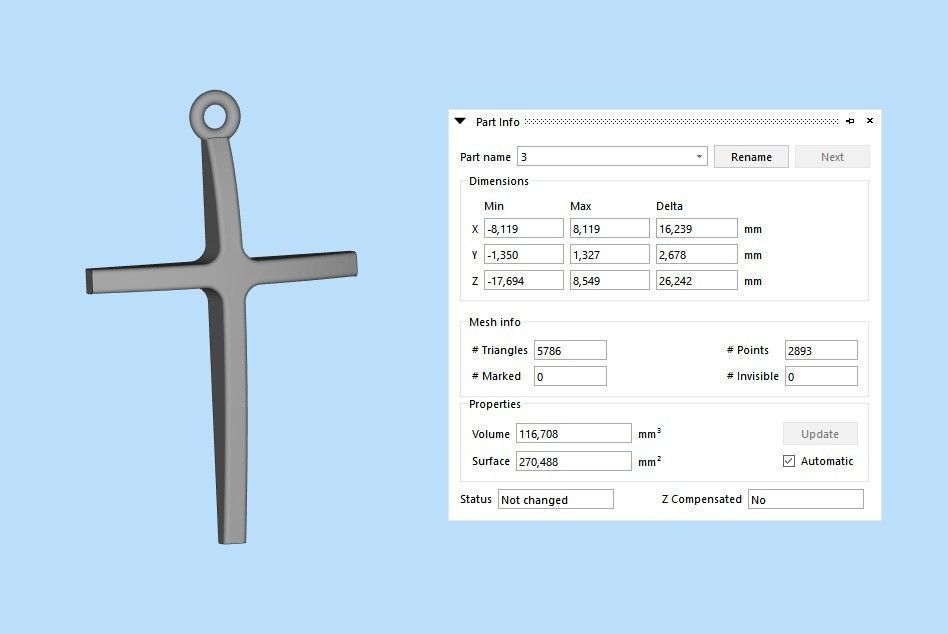 Cross pendant 3dm stl CAD 3D print model_8