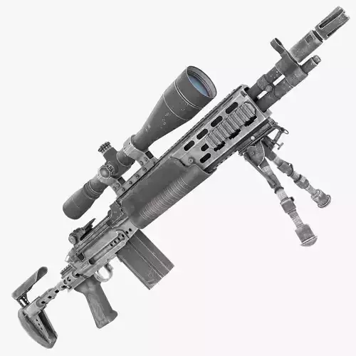 M2010 Enhanced Sniper Rifle  Low-poly 3D model