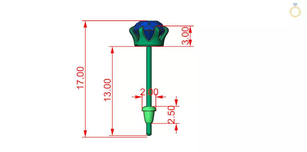 Earring Stud 3D print model_0