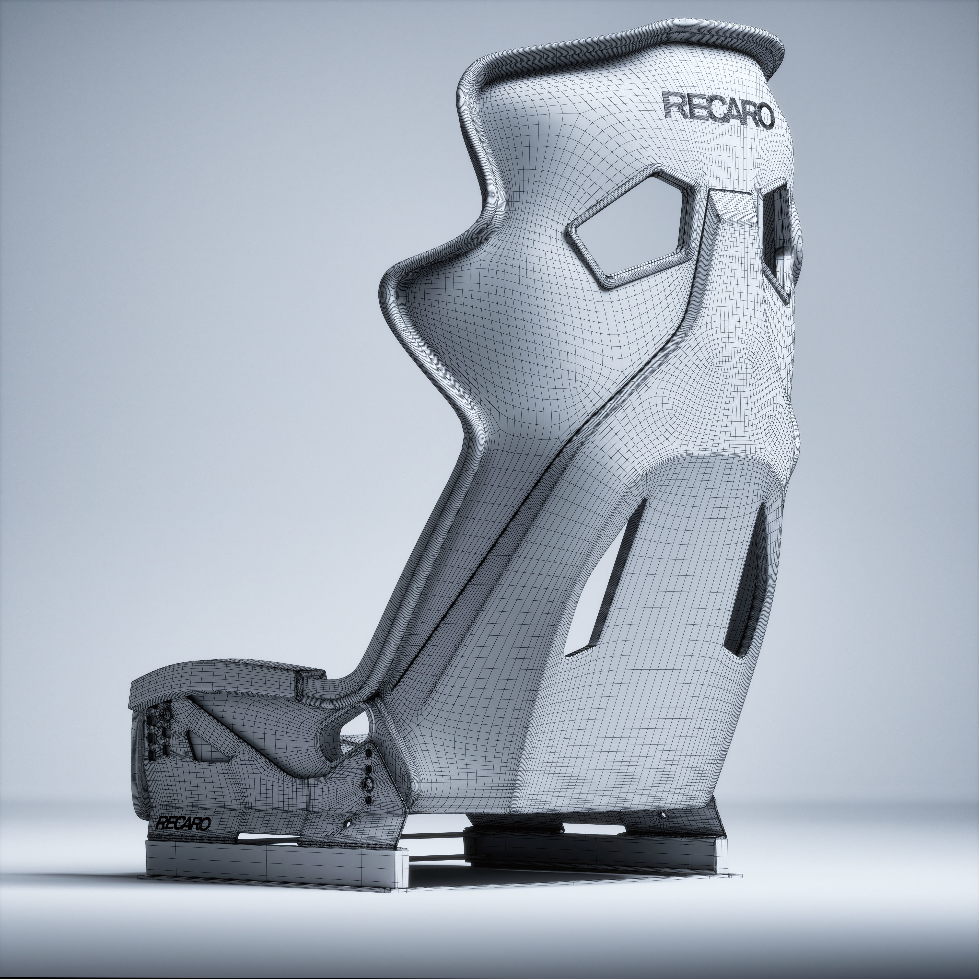 RECARO PRO RACER RMS 2700G Low-poly 3D model_4