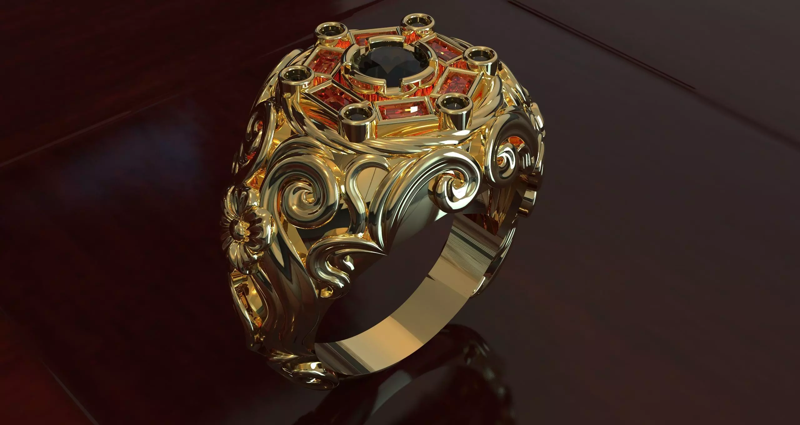 Ornament ring 3D print model_0