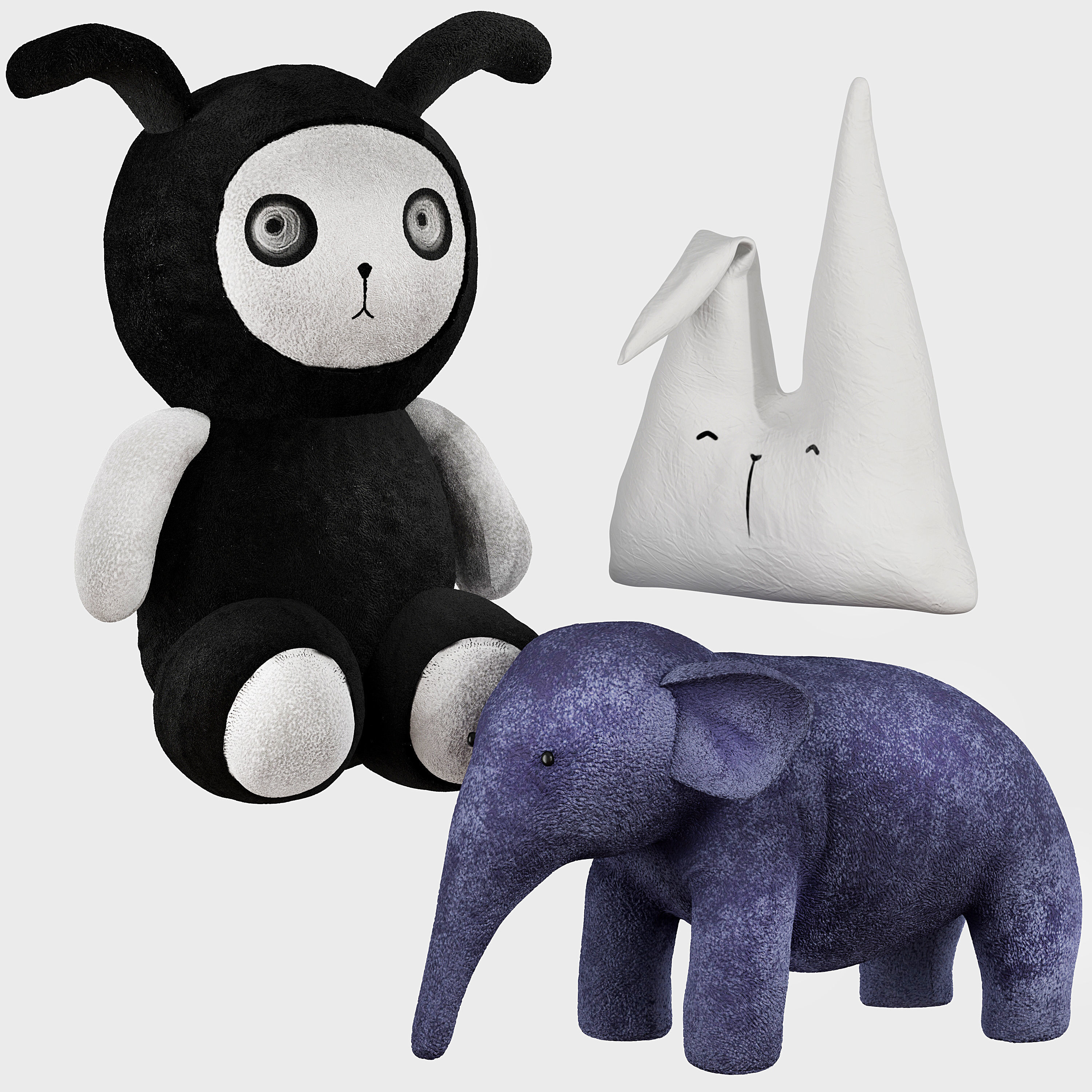 Kids bookshelf set 05 3D model_5