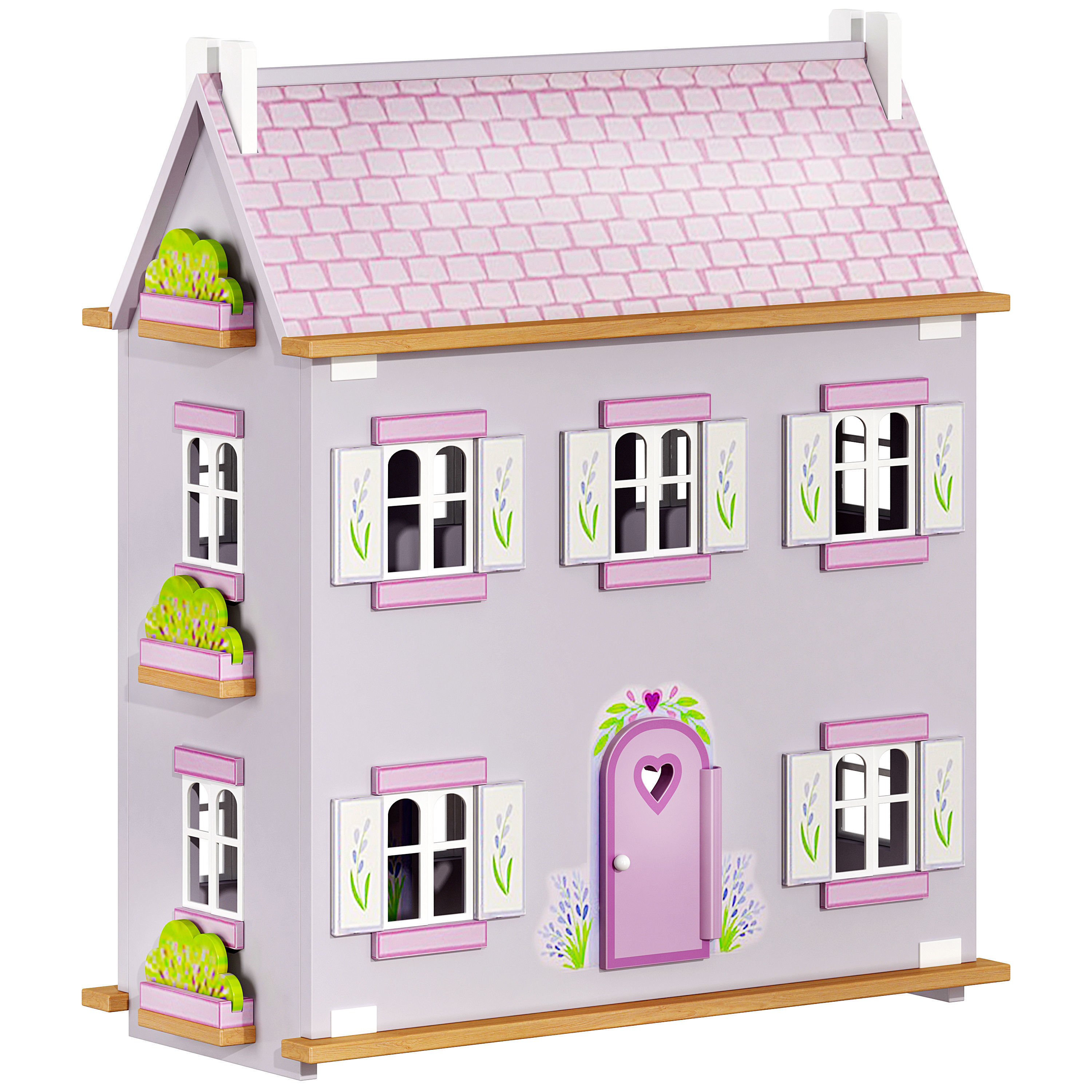 Kids bookshelf set 05 3D model_4