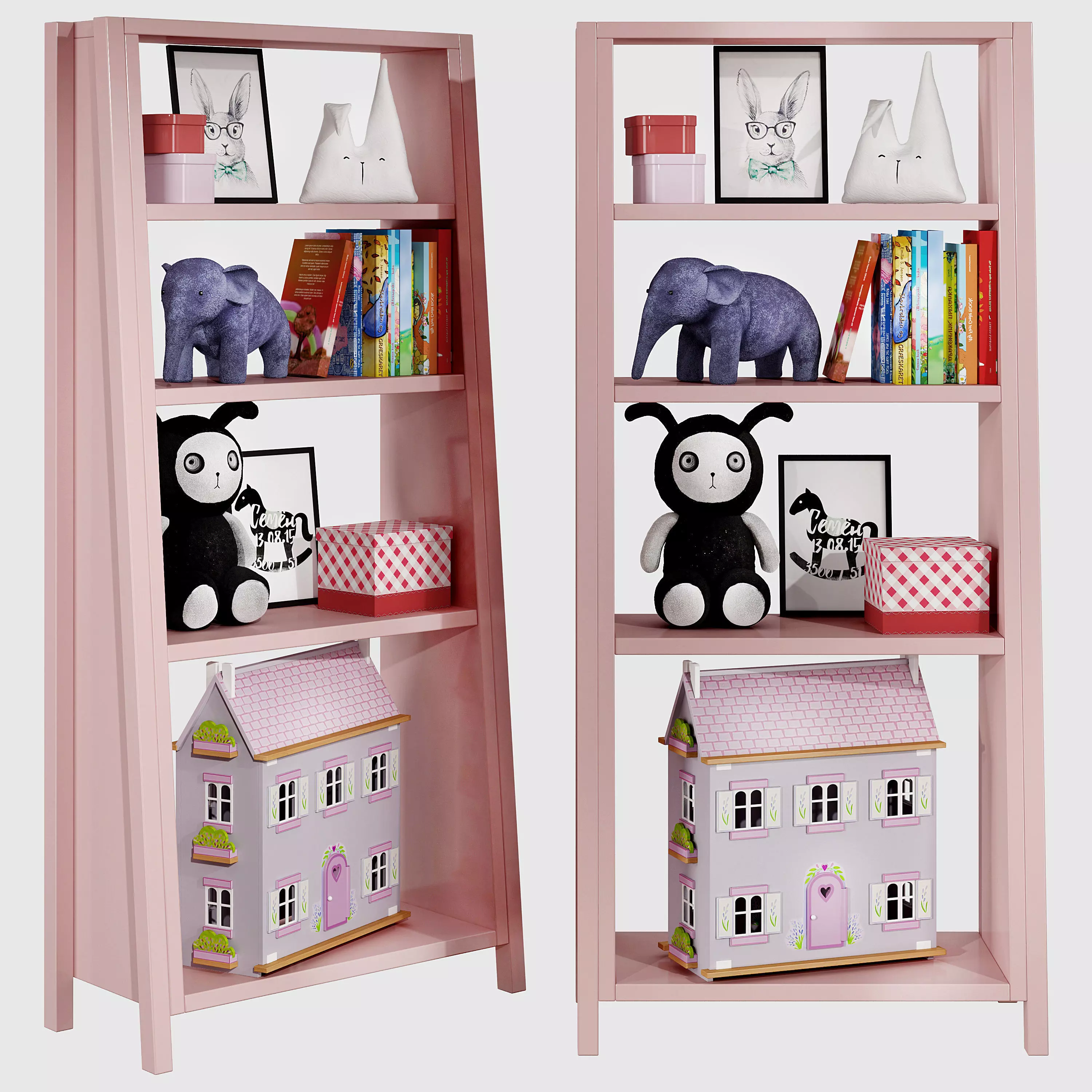 Kids bookshelf set 05 3D model_0