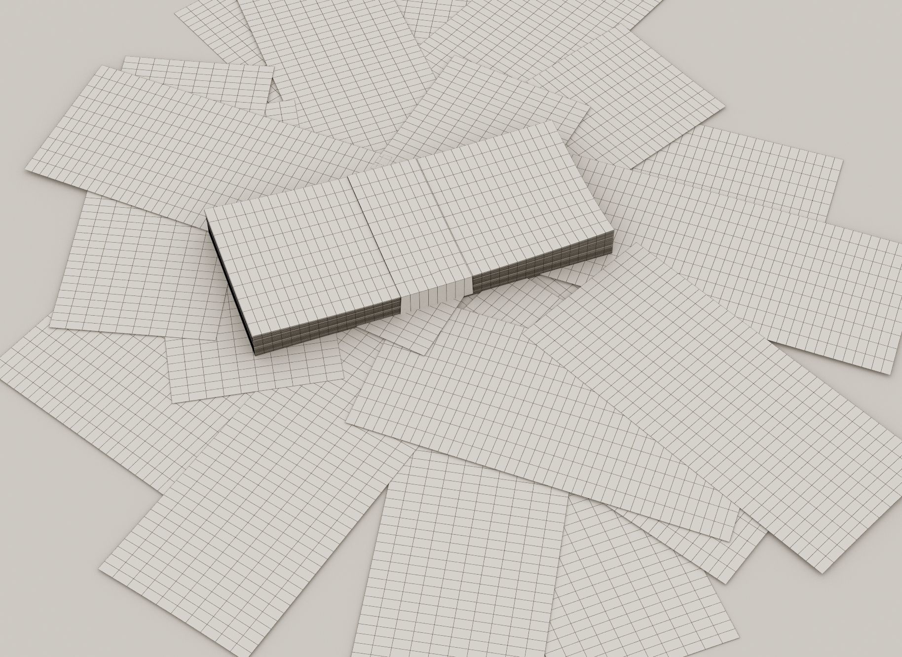 50 euro banknote packs 3D model_8