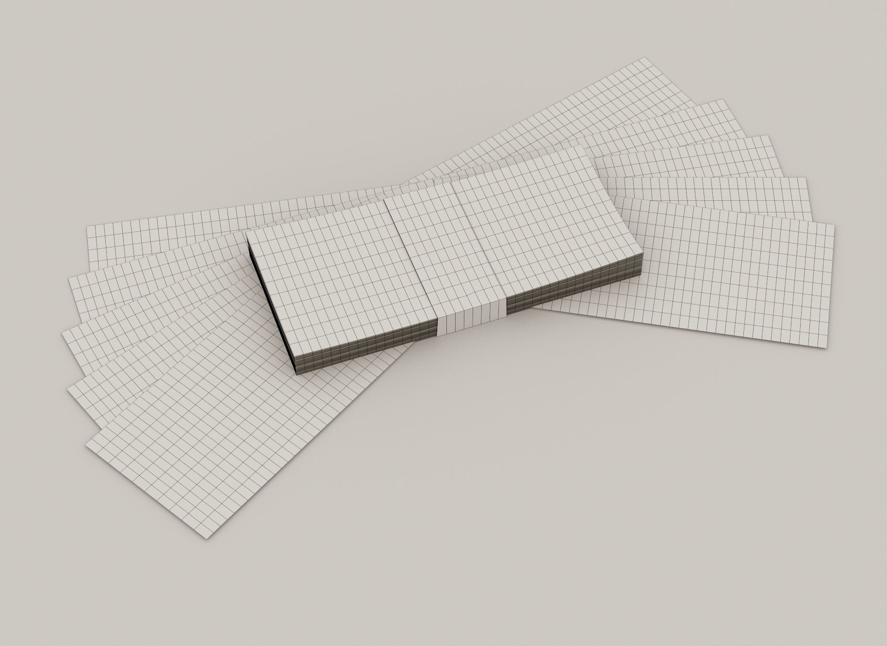 50 euro banknote packs 3D model_7