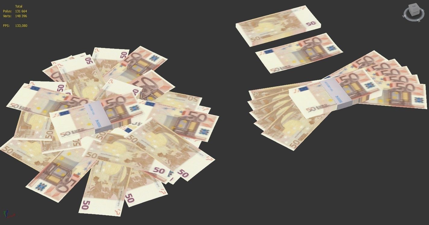 50 euro banknote packs 3D model_9