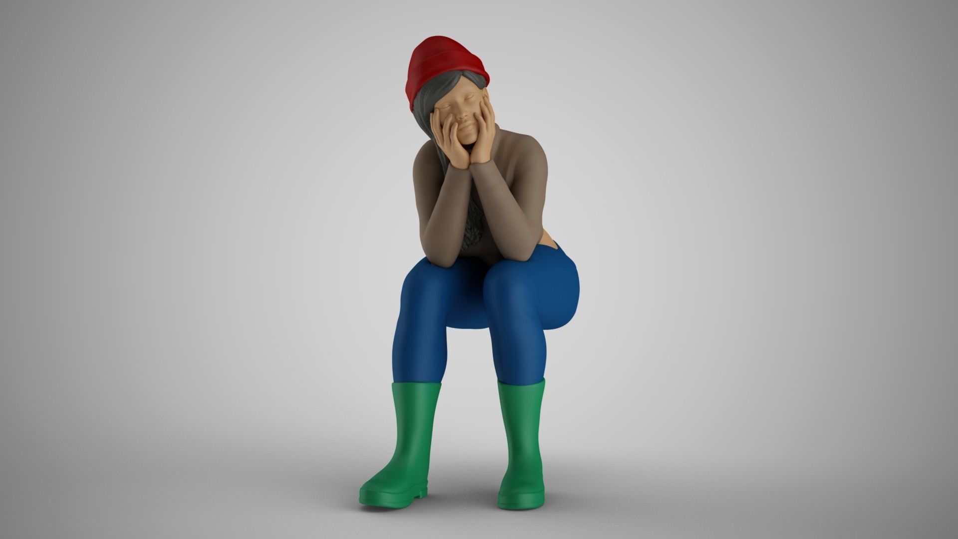 Fisher Girl 3D print model_4