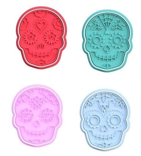 Day of the Dead cookie cutter set of 4 3D print model