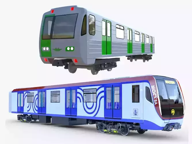 Russian subway cars 3D Model Collection