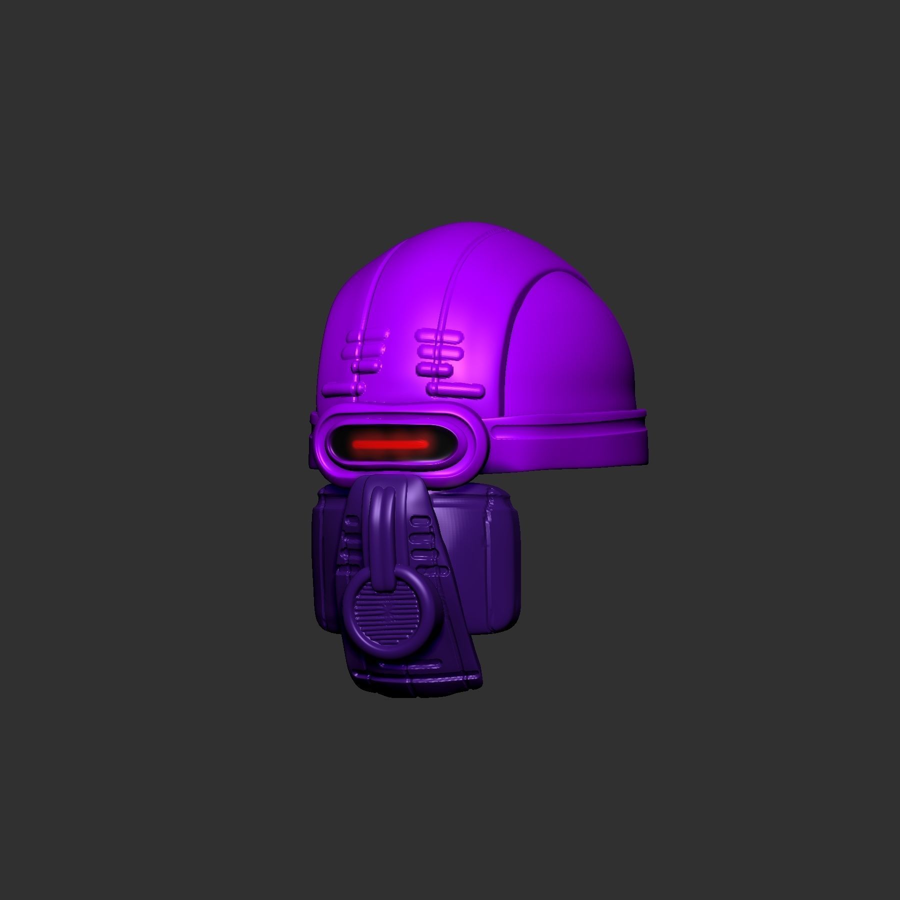 helmet high poly sculpt 3d printable 3D model_2