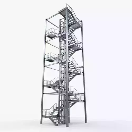 Modular Industrial Staircase 3D model