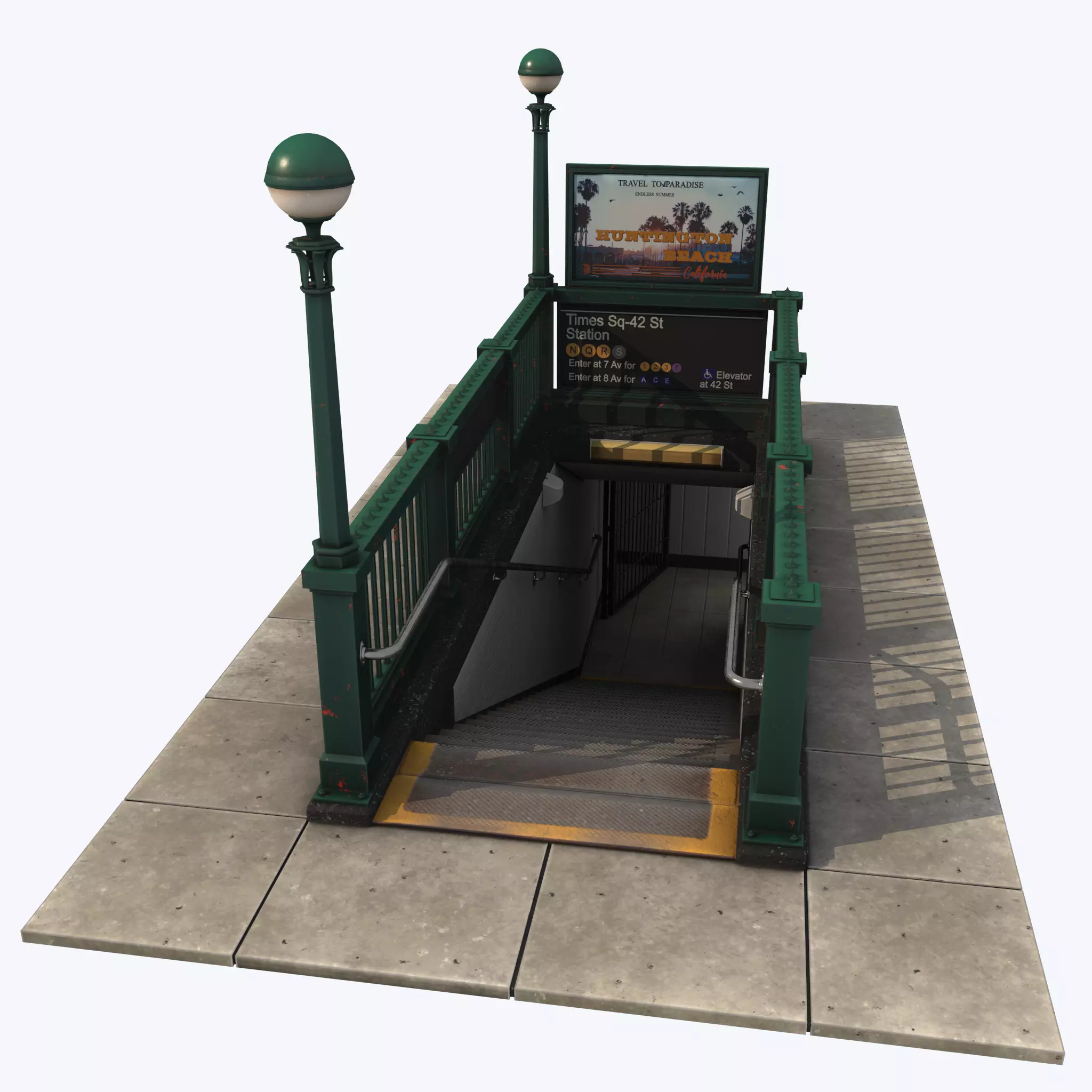 Subway Entrance PBR Low-poly 3D model Low-poly 3D model