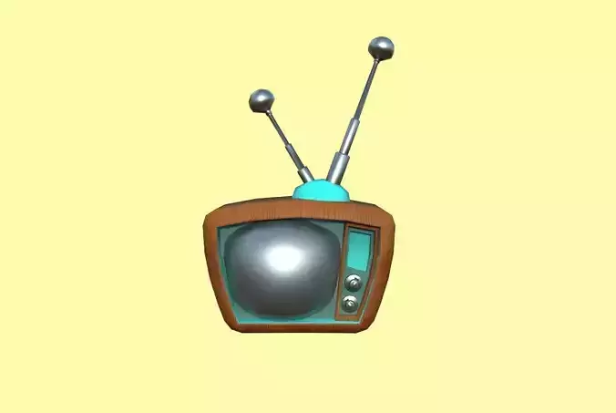 Cartoon Wood Tv Low-poly 3D model