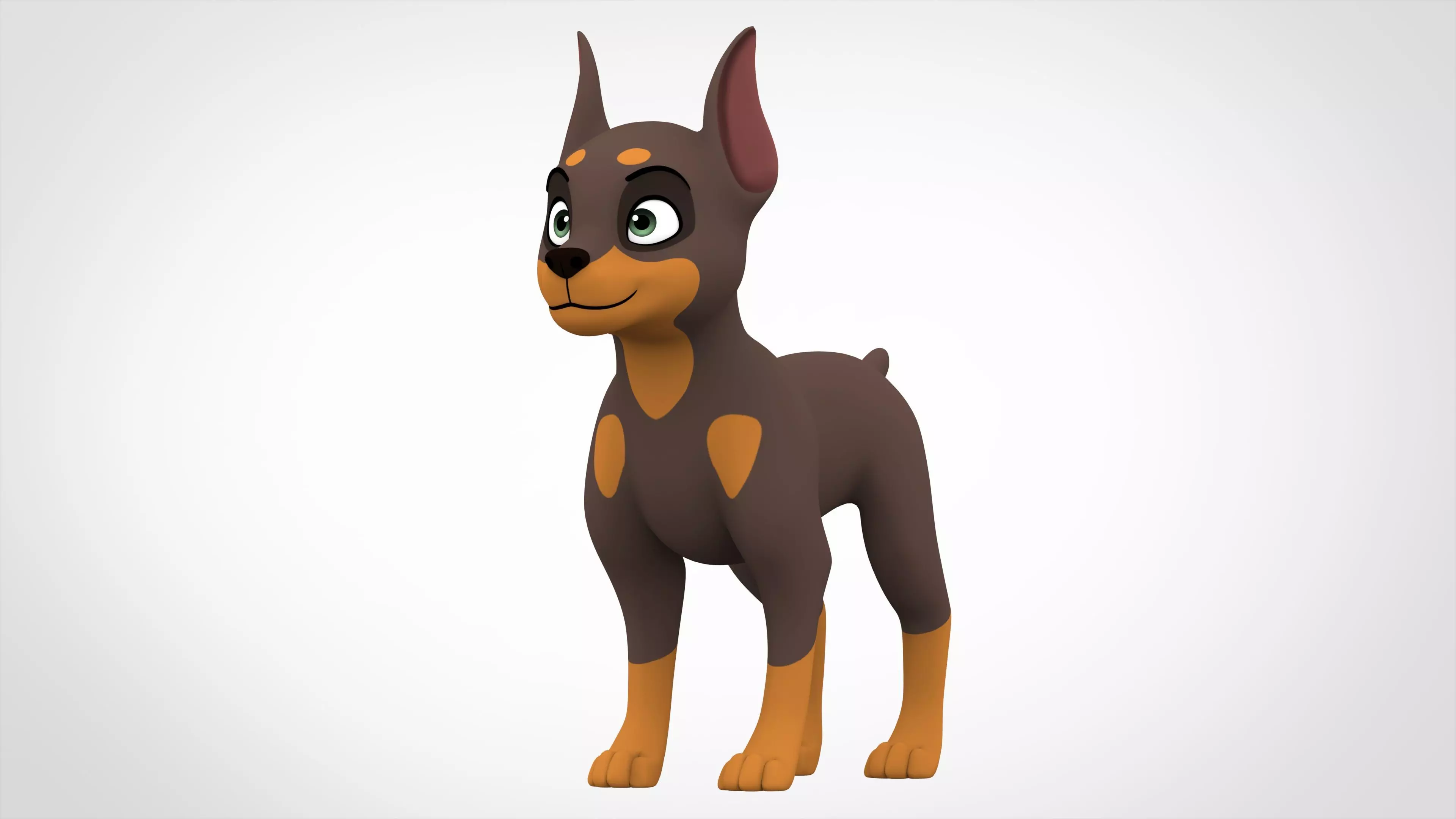 Doberman Low-poly 3D model