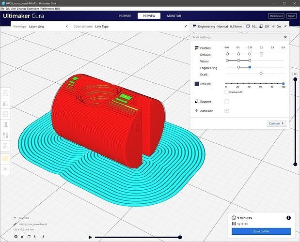 Cross dowel M6xD10x13 3D print model