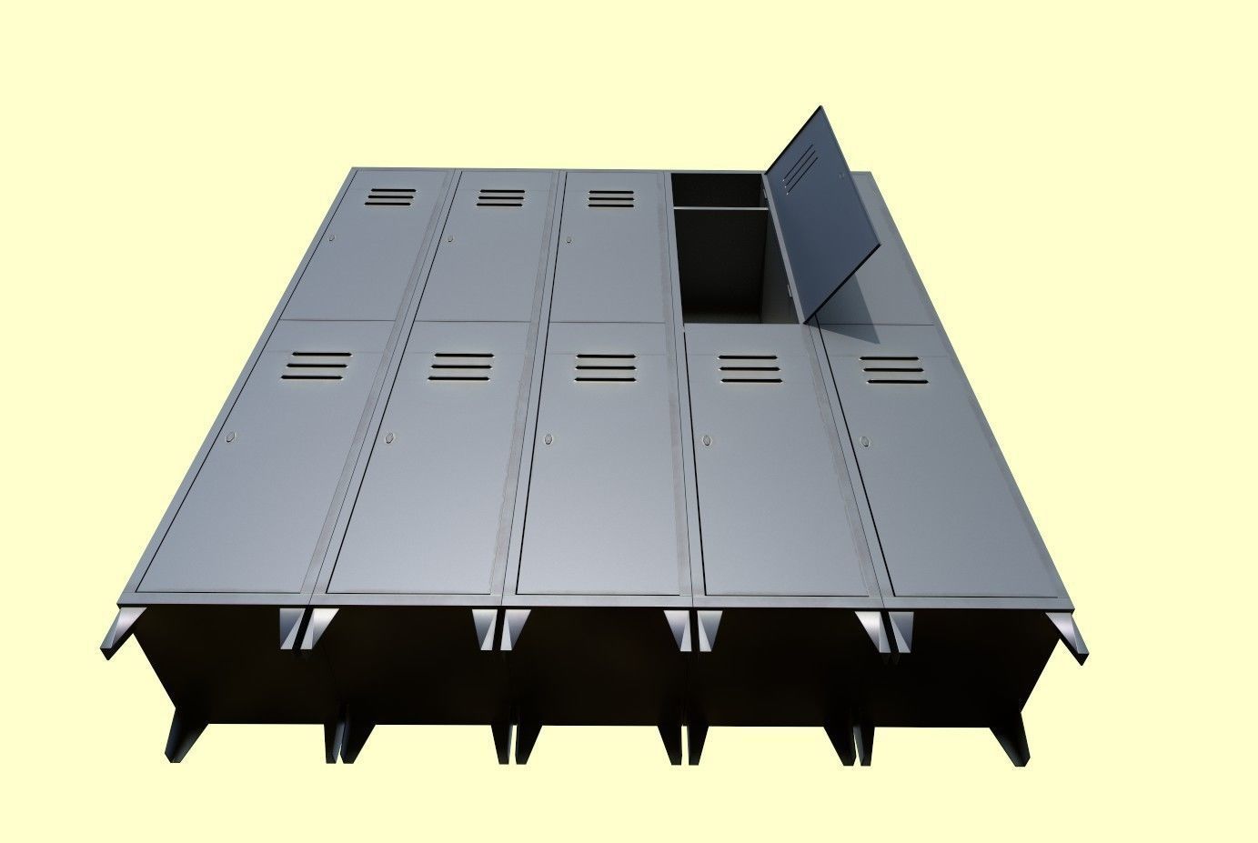 Lockers metal locker 3D model_11