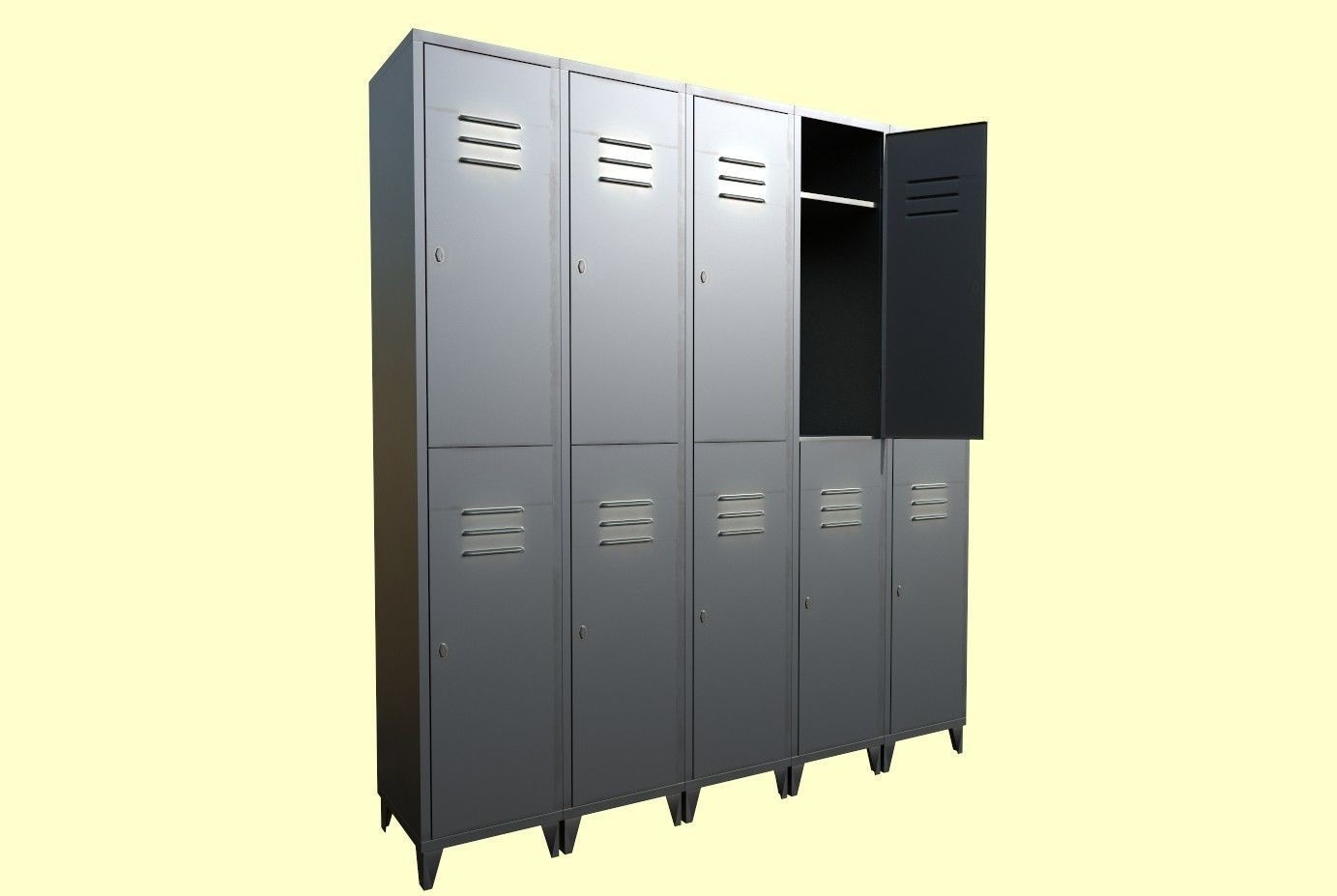 Lockers metal locker 3D model_9