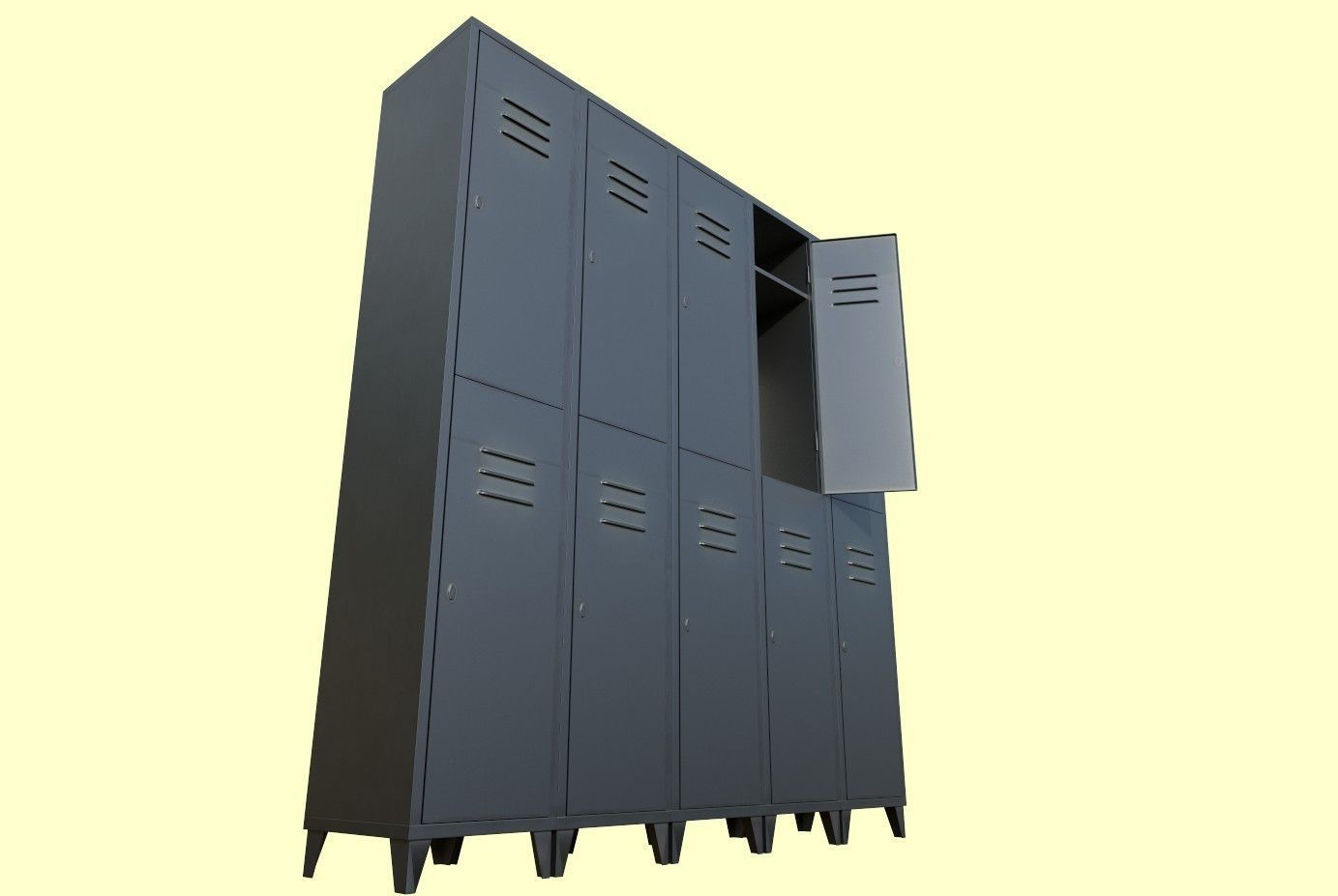 Lockers metal locker 3D model_14
