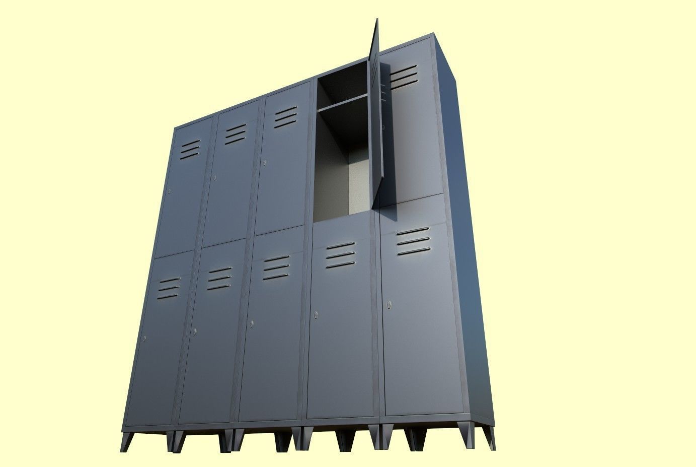 Lockers metal locker 3D model_15