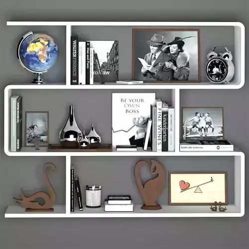 book shelf and decorative set 1