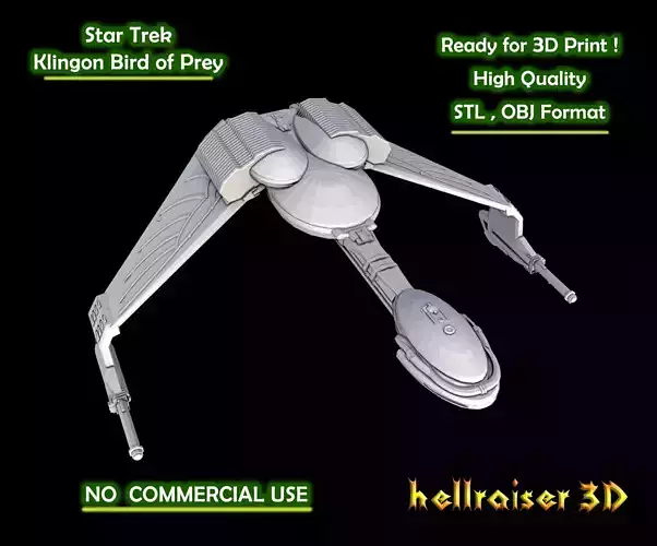 Star Trek - Klingon Bird of Prey - 3D Printable Model 3D print model