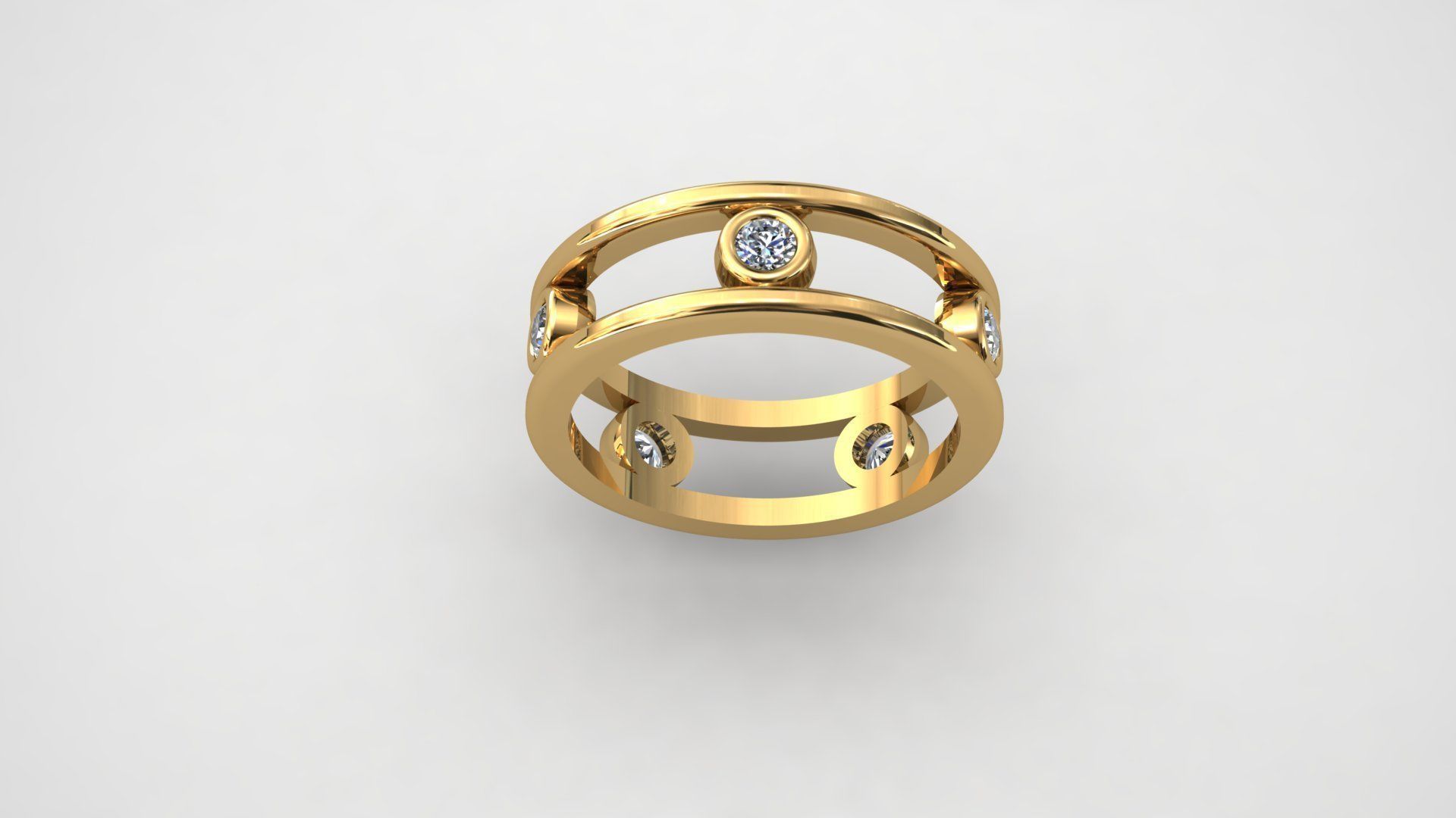 Model 206 New Tiffany Diamond Ring  US 8 comma5 Size 3D print model_1