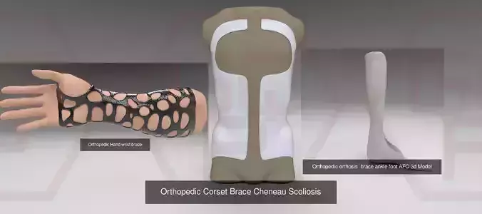  Orthopedic corset    Orthopedic AFO    Orthopedic wrist brace 3D Model Collection