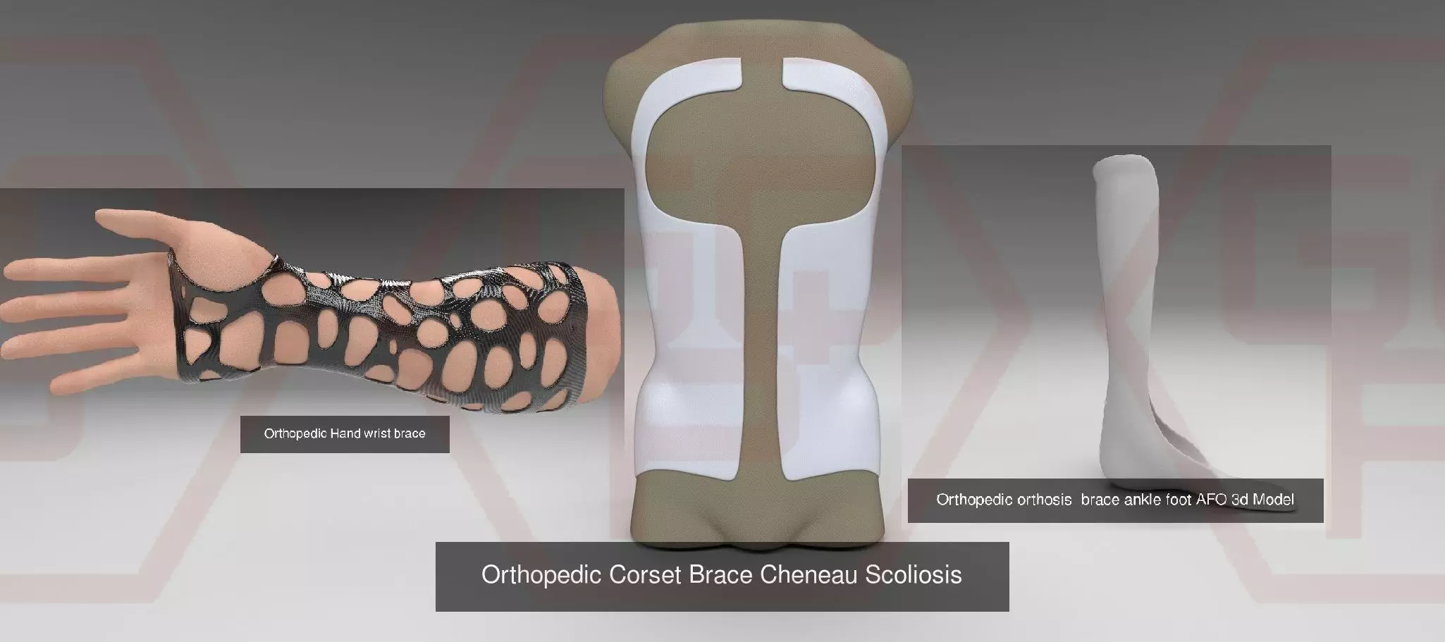 Orthopedic corset Orthopedic AFO Orthopedic wrist brace 3D Model Collection_0