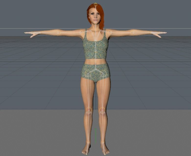 Realistic Human Female Rigged - Humano Realista Mujer Riggeado Low-poly 3D model_4