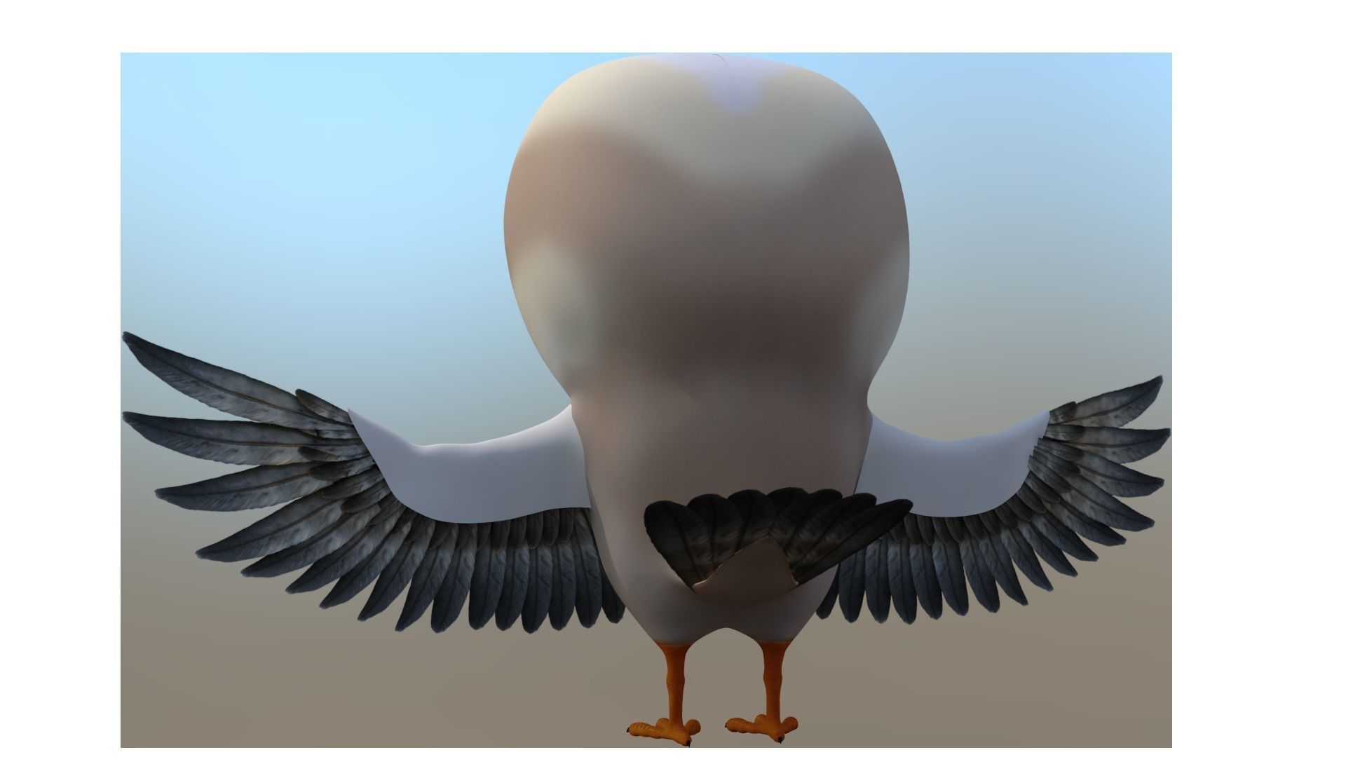 cartoon bird rigged 3D model_7