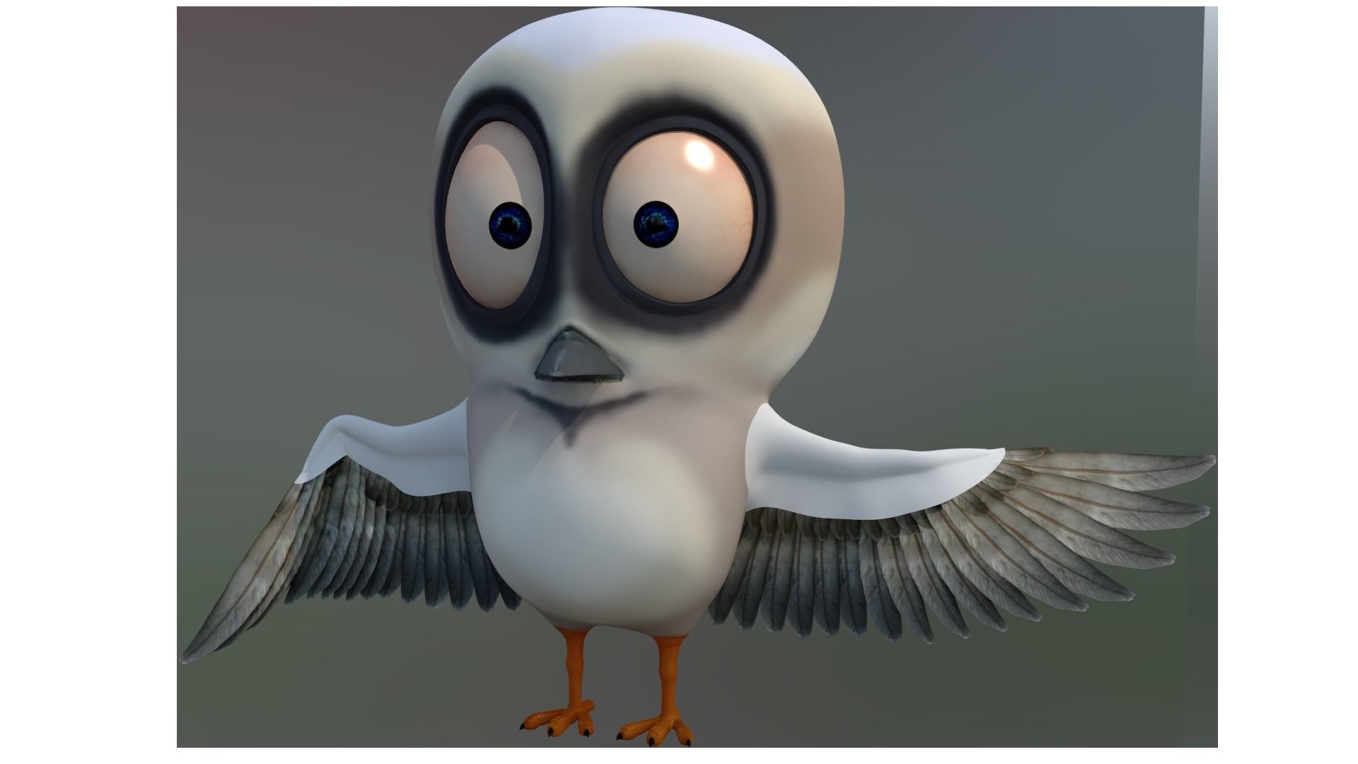 cartoon bird rigged 3D model_5