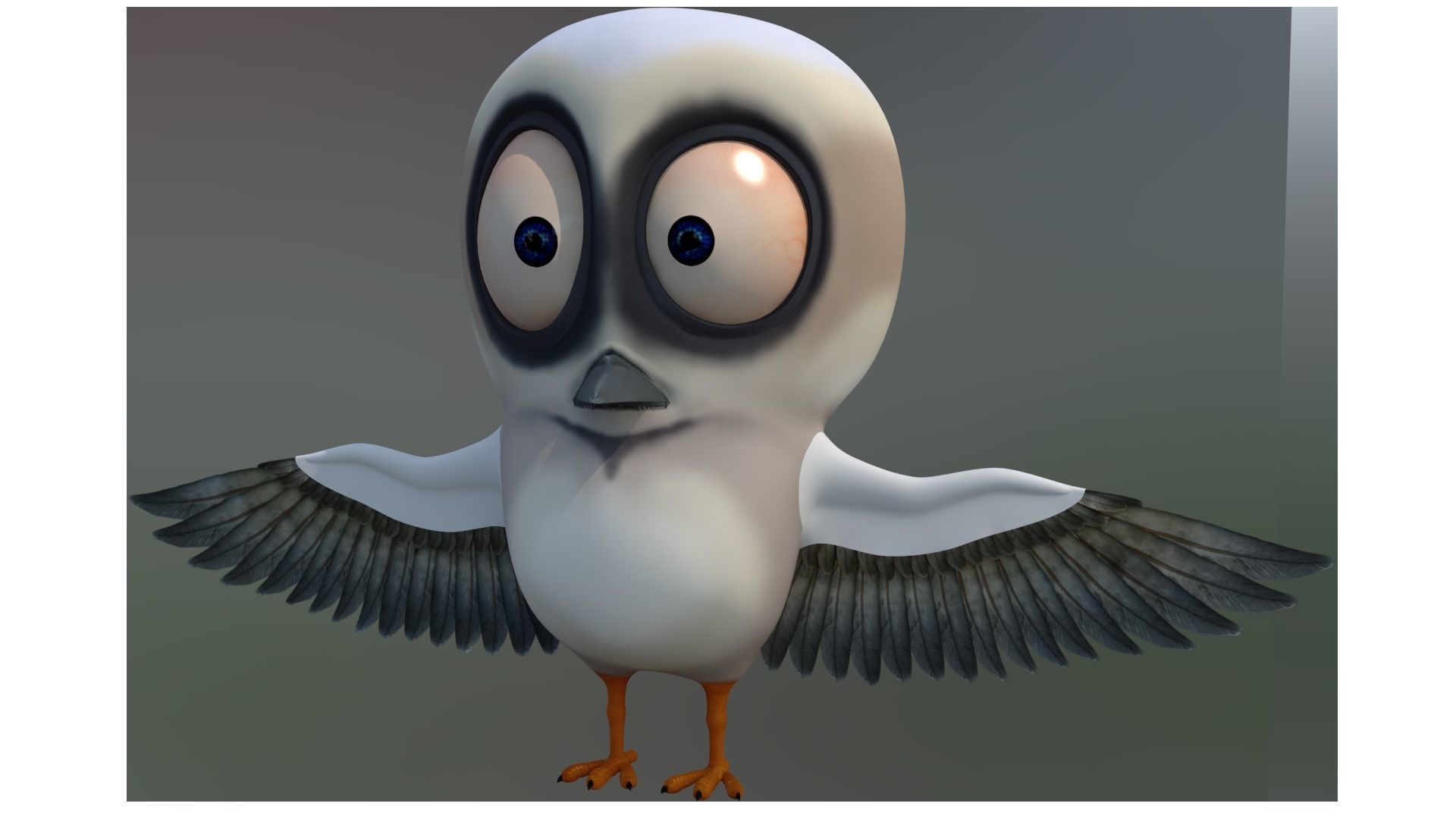 cartoon bird rigged 3D model_3