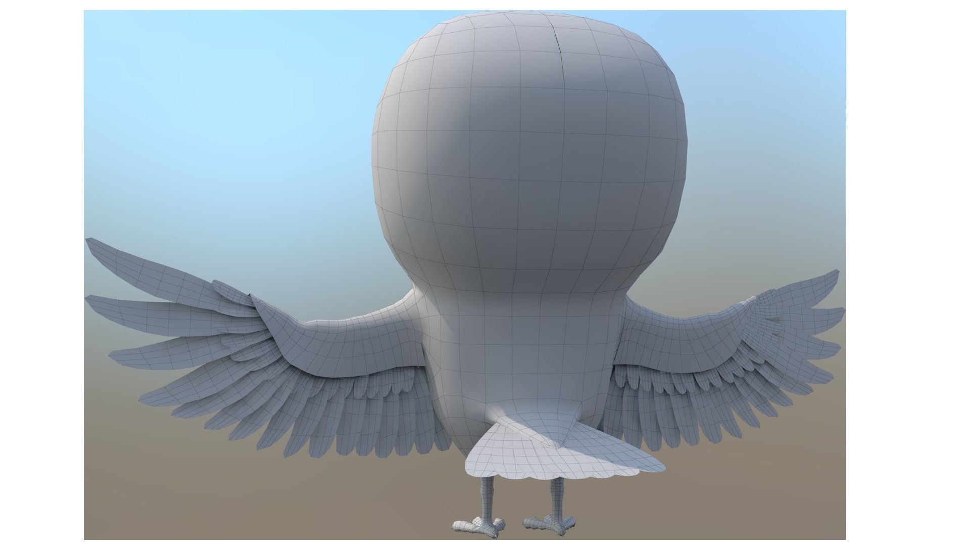 cartoon bird rigged 3D model_9