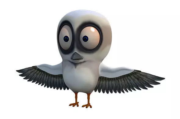 cartoon bird rigged 3D model_0