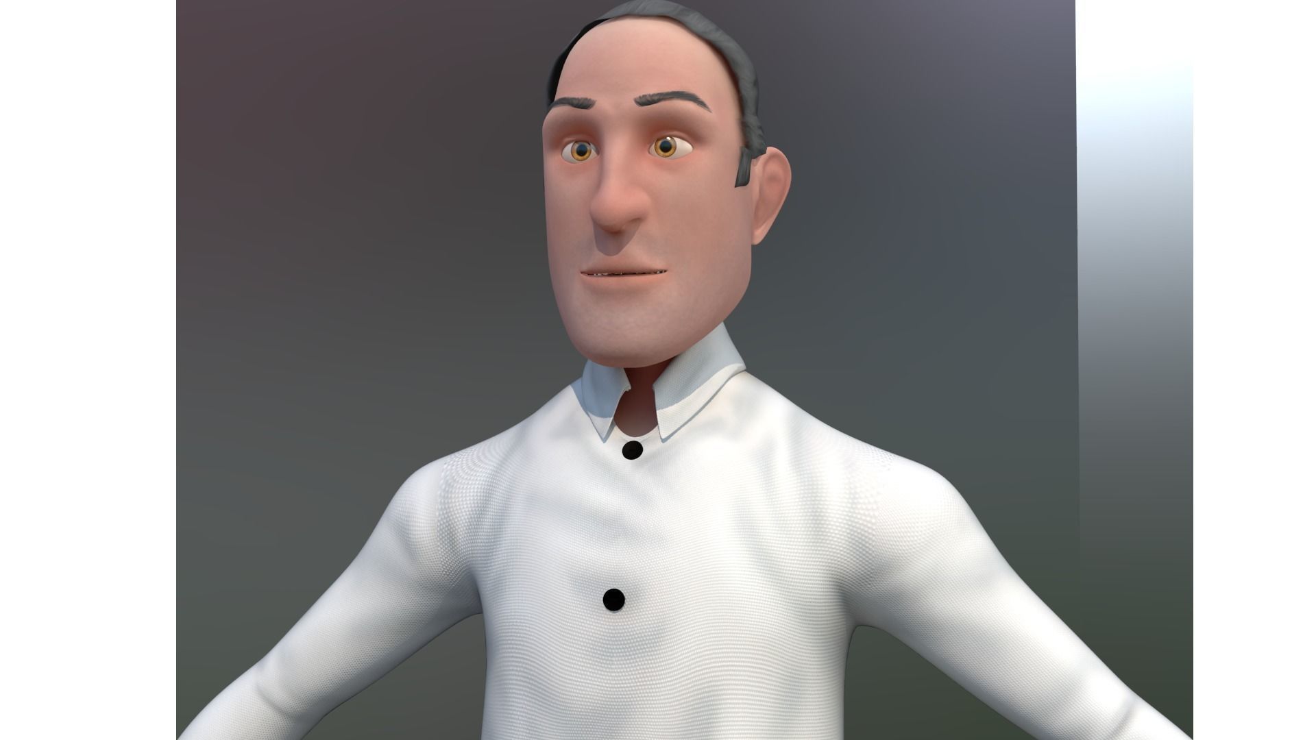 business man rigged cartoon character 3D model_7