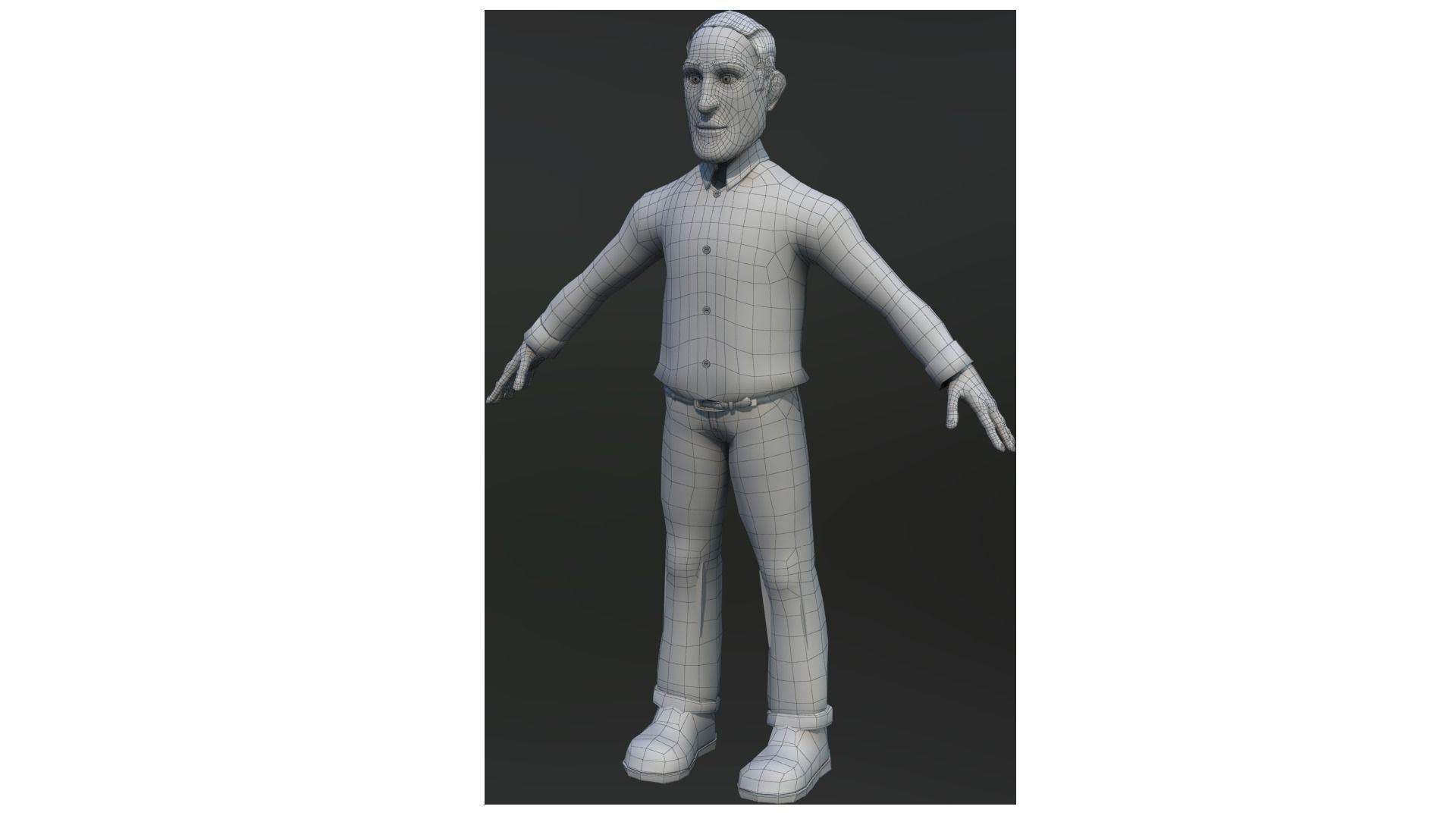 business man rigged cartoon character 3D model_6