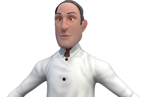 business man rigged cartoon character 3D model_3