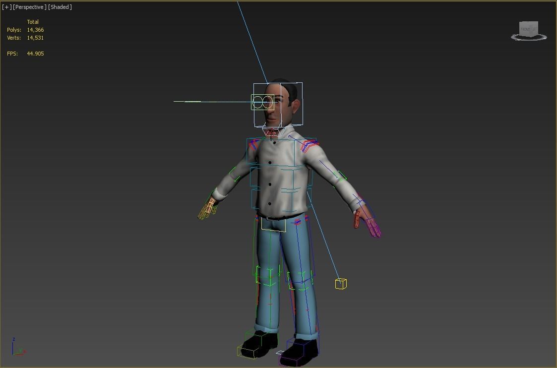 business man rigged cartoon character 3D model_1