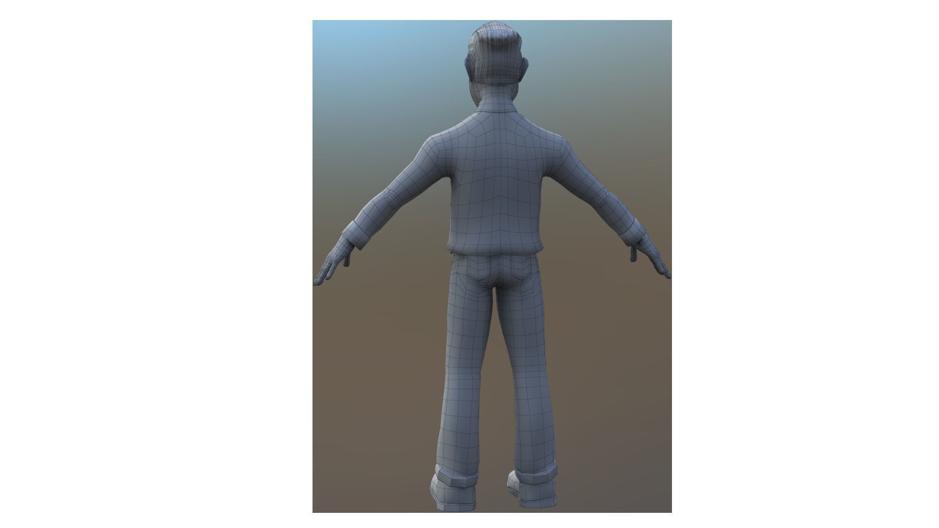 business man rigged cartoon character 3D model_5