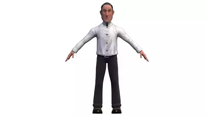 business man rigged cartoon character