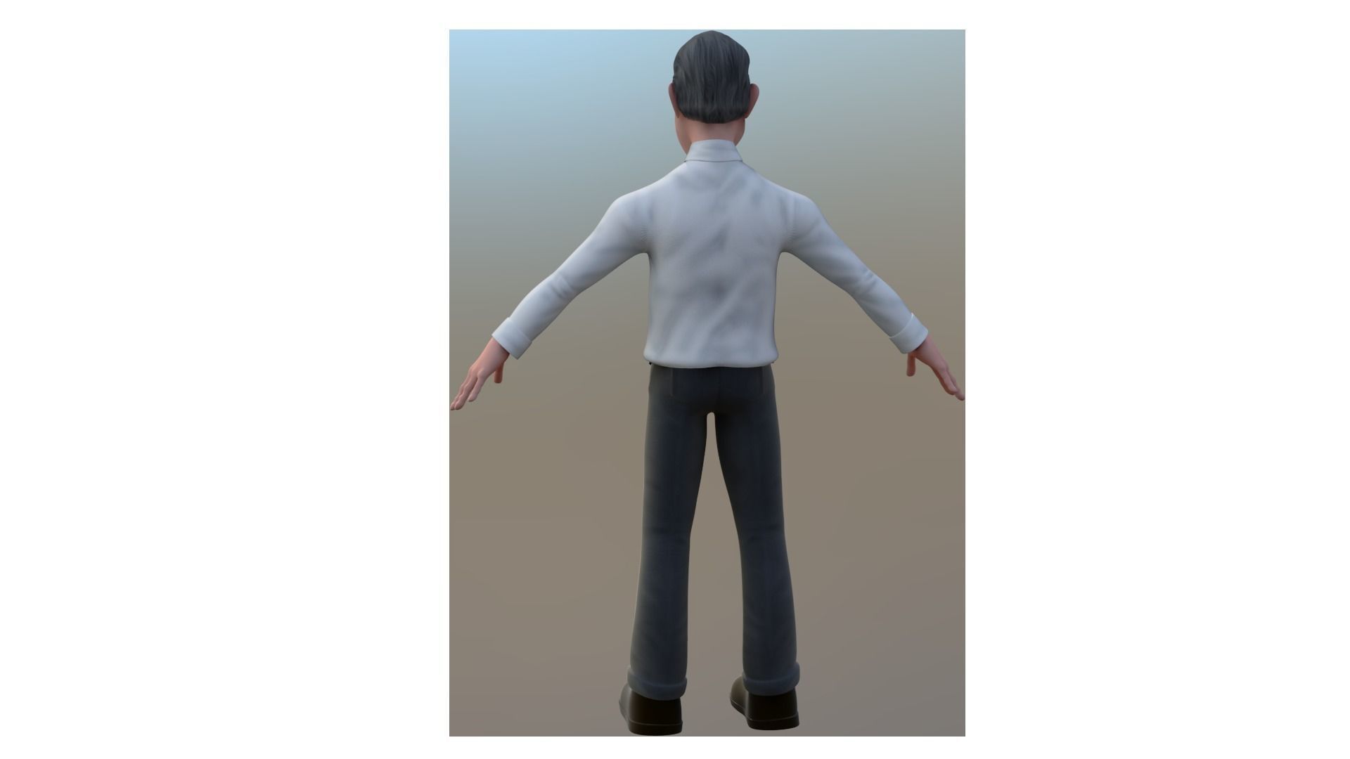 business man rigged cartoon character 3D model_4