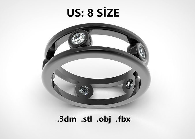 Model 207 New Tiffany Diamond Ring  US 8 Size 3D print model