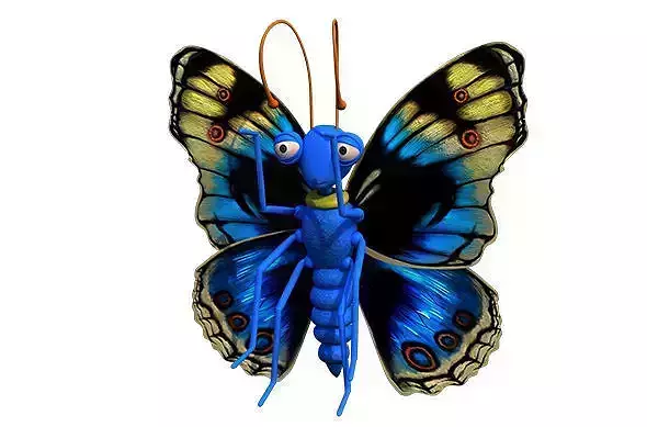 butterfly cartoon rigged character