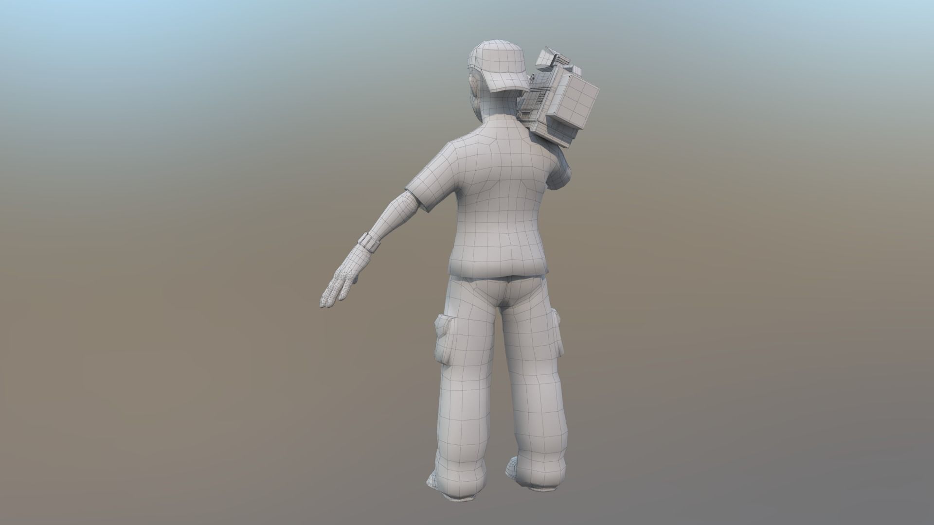camera man cartoon rigged character 3D model_7