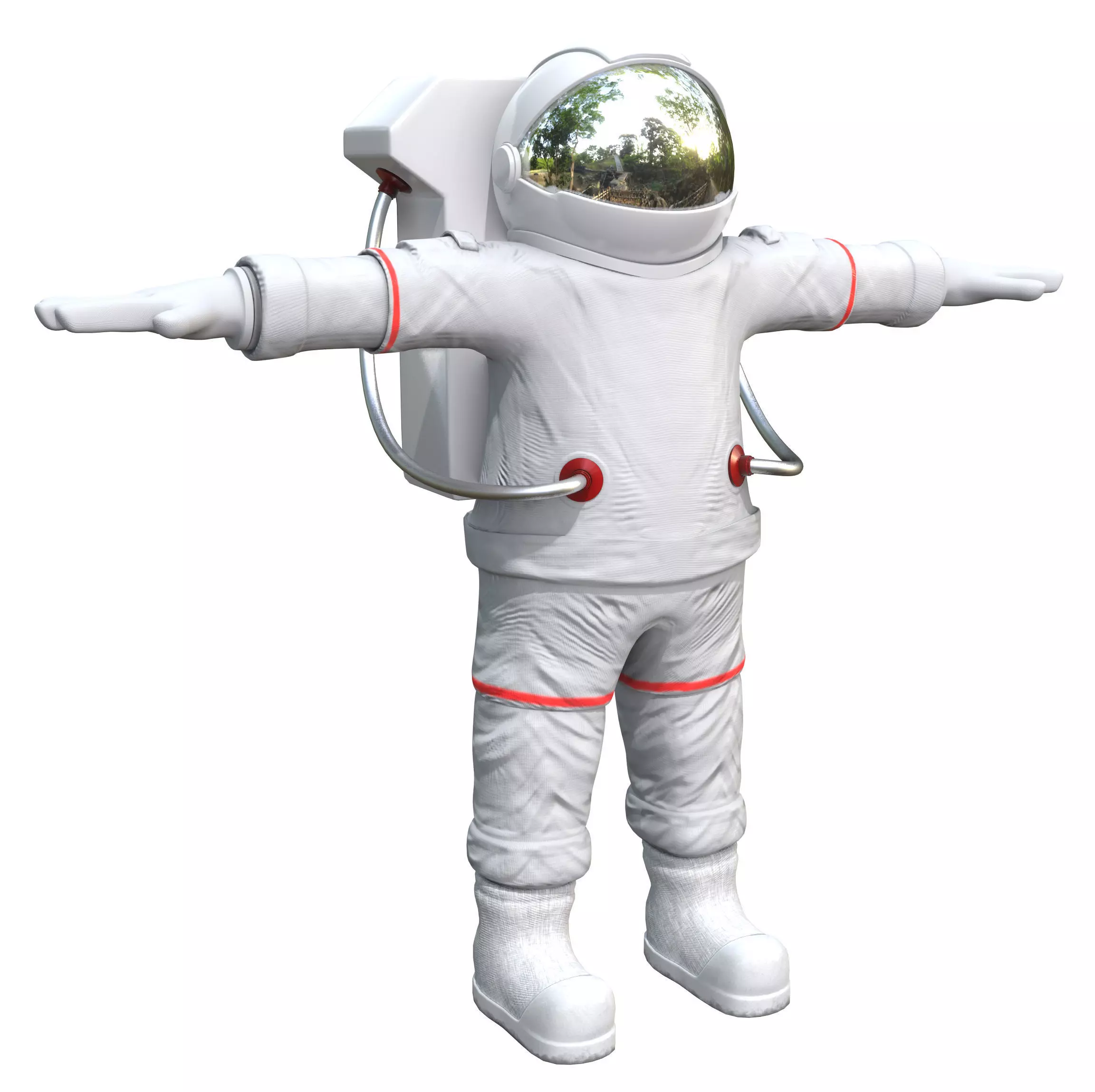 Cartoon Astronaut Low-poly 3D model