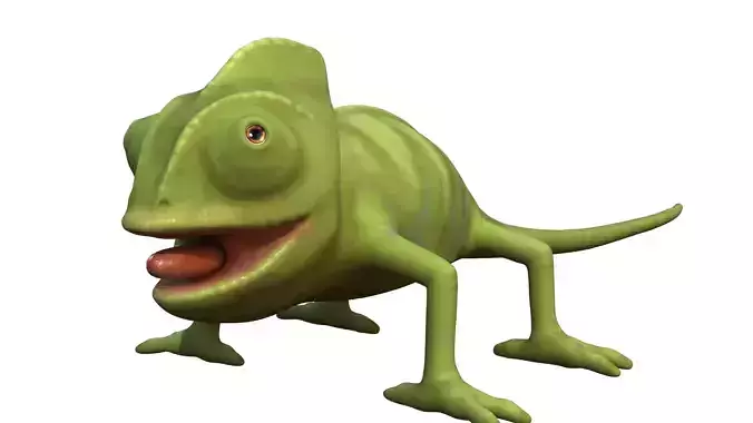 chameleon cartoon rigged character
