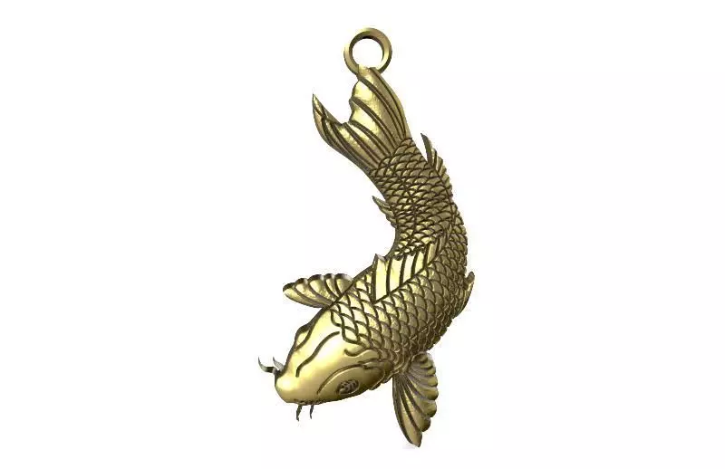 Koi fish pendant 3D print model