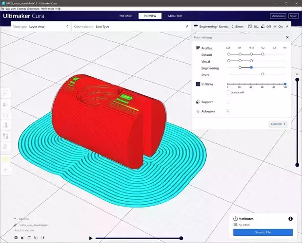 Cross dowel M4xD8x12